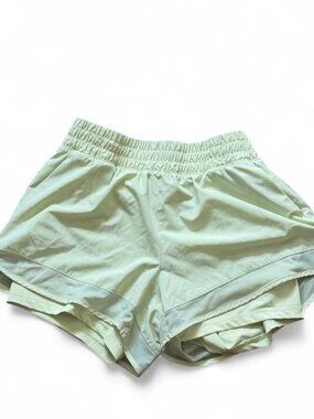Lime Neon Green Layered Athletic Shorts M
